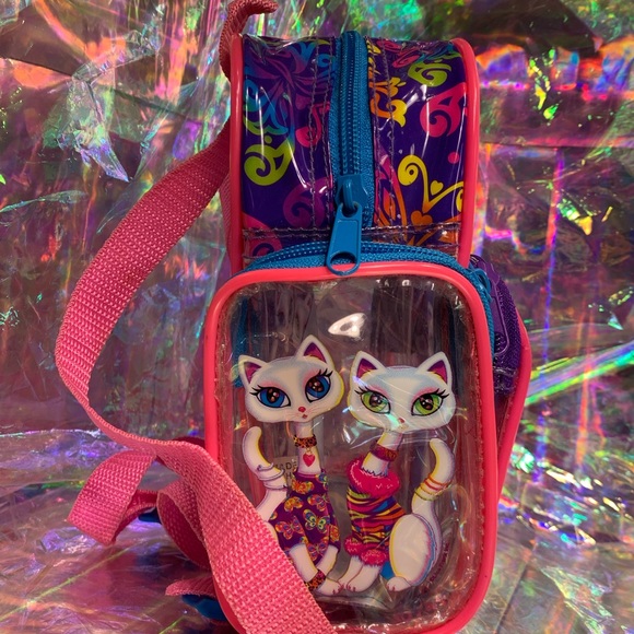 Lisa FRANK Roxie Rollie cats mini backpack 90sRARE - Picture 3 of 8